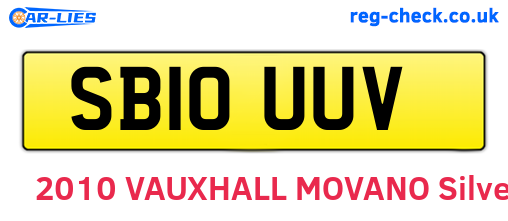 SB10UUV are the vehicle registration plates.