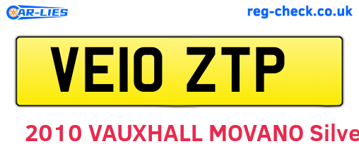 VE10ZTP are the vehicle registration plates.