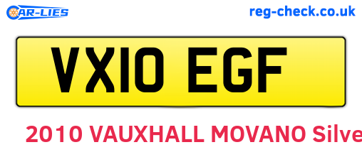 VX10EGF are the vehicle registration plates.