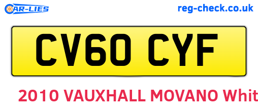 CV60CYF are the vehicle registration plates.