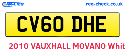CV60DHE are the vehicle registration plates.