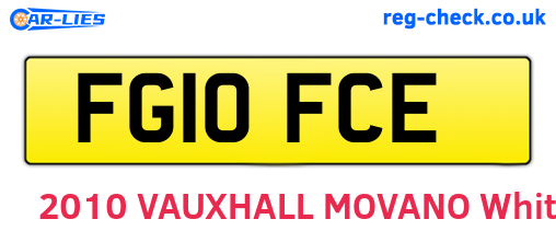 FG10FCE are the vehicle registration plates.