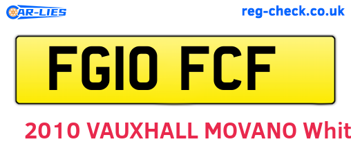 FG10FCF are the vehicle registration plates.