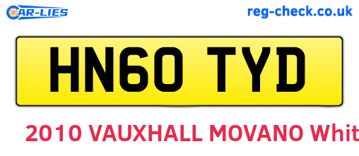 HN60TYD are the vehicle registration plates.