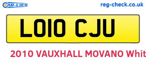 LO10CJU are the vehicle registration plates.