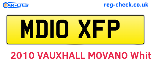 MD10XFP are the vehicle registration plates.