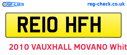 RE10HFH are the vehicle registration plates.
