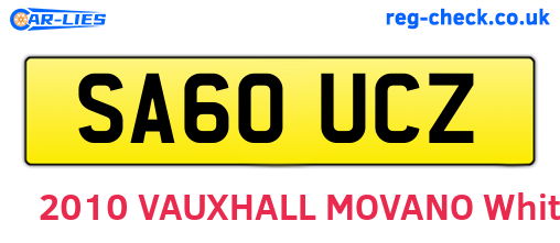 SA60UCZ are the vehicle registration plates.