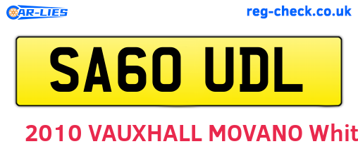 SA60UDL are the vehicle registration plates.
