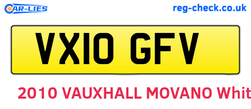 VX10GFV are the vehicle registration plates.