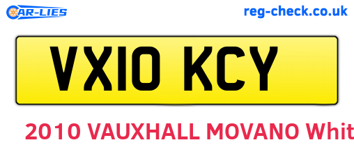 VX10KCY are the vehicle registration plates.