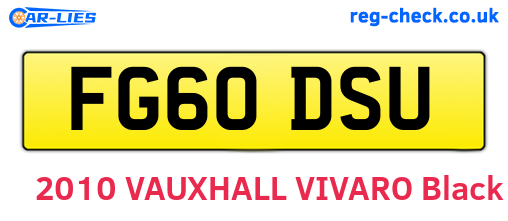FG60DSU are the vehicle registration plates.