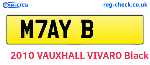 M7AYB are the vehicle registration plates.