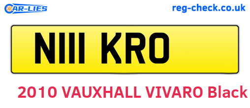 N111KRO are the vehicle registration plates.