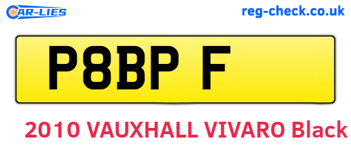 P8BPF are the vehicle registration plates.