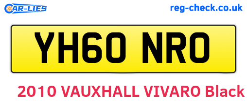 YH60NRO are the vehicle registration plates.