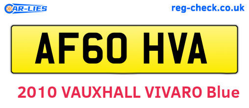 AF60HVA are the vehicle registration plates.