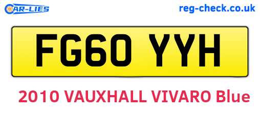 FG60YYH are the vehicle registration plates.
