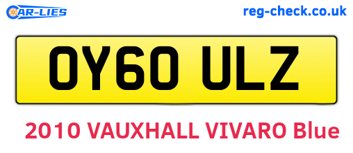 OY60ULZ are the vehicle registration plates.