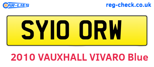SY10ORW are the vehicle registration plates.