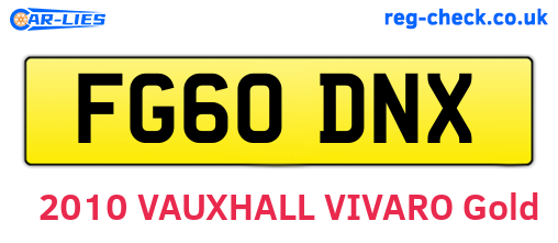 FG60DNX are the vehicle registration plates.