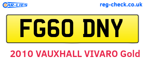 FG60DNY are the vehicle registration plates.