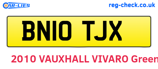 BN10TJX are the vehicle registration plates.
