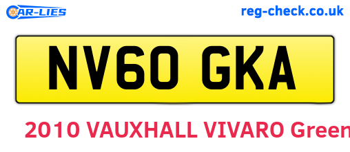 NV60GKA are the vehicle registration plates.