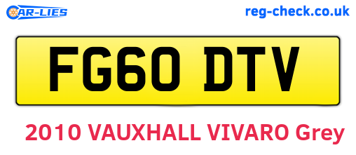 FG60DTV are the vehicle registration plates.