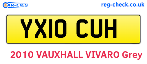 YX10CUH are the vehicle registration plates.