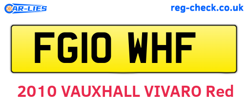 FG10WHF are the vehicle registration plates.