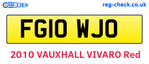 FG10WJO are the vehicle registration plates.
