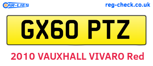 GX60PTZ are the vehicle registration plates.