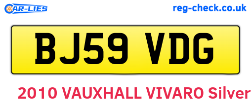 BJ59VDG are the vehicle registration plates.