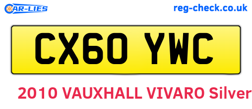 CX60YWC are the vehicle registration plates.