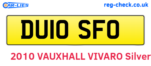 DU10SFO are the vehicle registration plates.