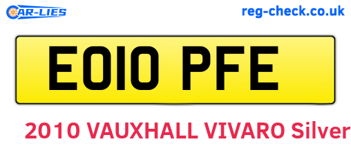 EO10PFE are the vehicle registration plates.