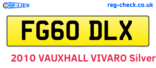FG60DLX are the vehicle registration plates.