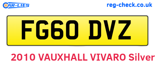FG60DVZ are the vehicle registration plates.