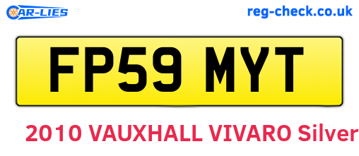 FP59MYT are the vehicle registration plates.