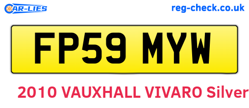 FP59MYW are the vehicle registration plates.
