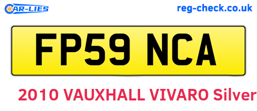 FP59NCA are the vehicle registration plates.