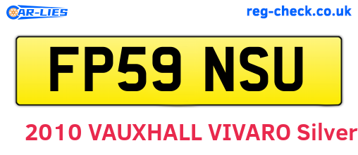 FP59NSU are the vehicle registration plates.