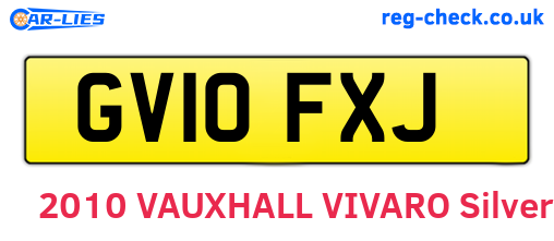 GV10FXJ are the vehicle registration plates.