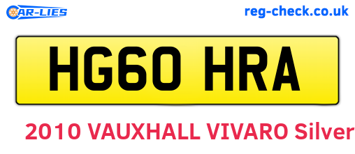 HG60HRA are the vehicle registration plates.