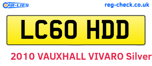LC60HDD are the vehicle registration plates.