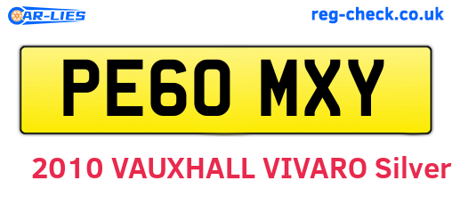 PE60MXY are the vehicle registration plates.