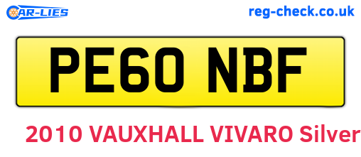 PE60NBF are the vehicle registration plates.
