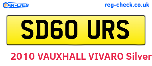 SD60URS are the vehicle registration plates.