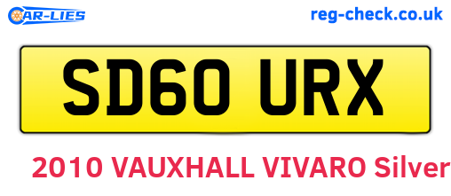 SD60URX are the vehicle registration plates.